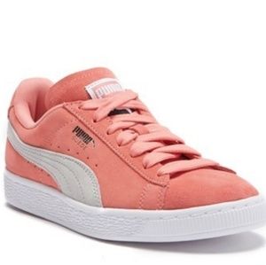 Puma peach suede shoes